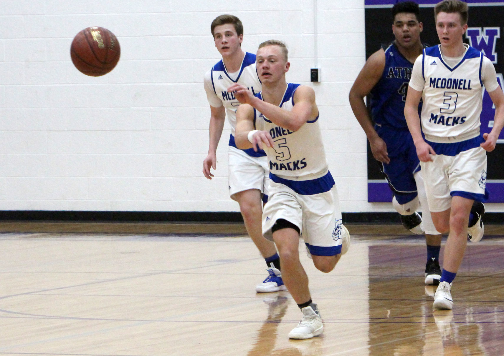 Athens vs McDonell boys basketball at Eau Claire Memorial 3-7-19